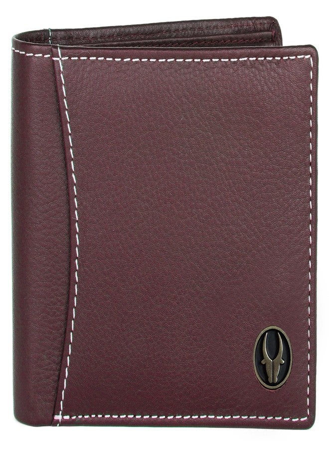 وايلدهورن محفظة جلدية للرجال من وايلد هورن مزودة بتقنية الحماية من تقنية RFID، لون عنابي - Image 3